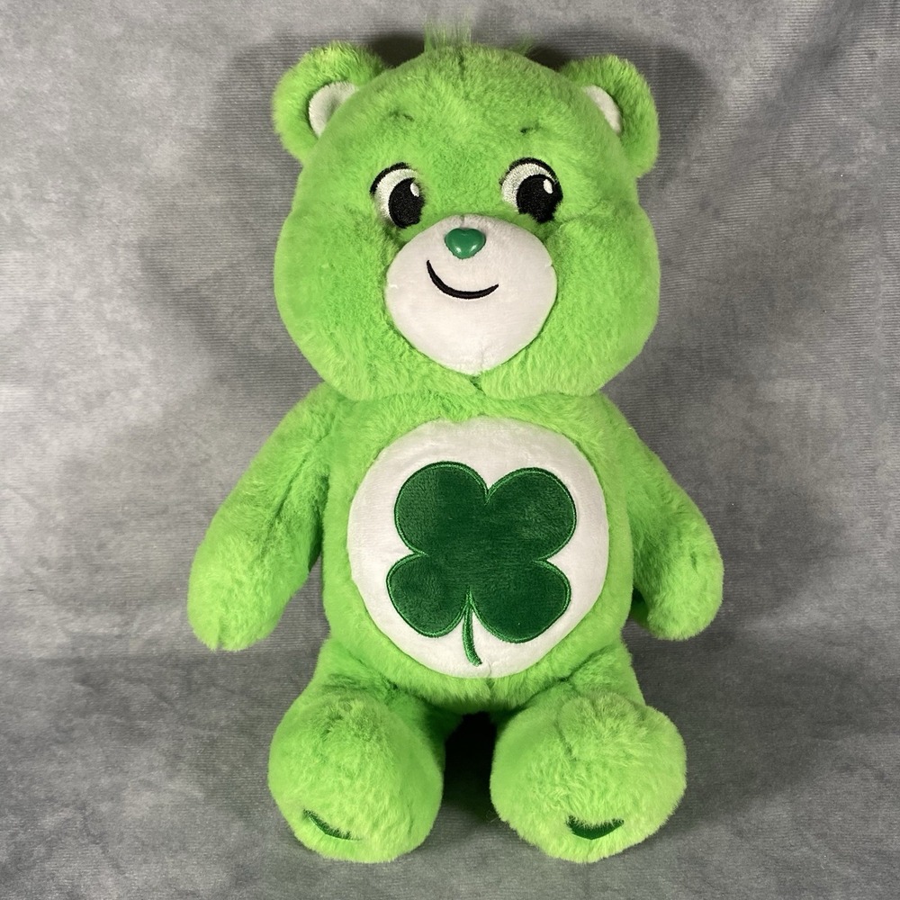 Good Luck Bear Care Bears Stuffed Animal Green Teddy Plushie